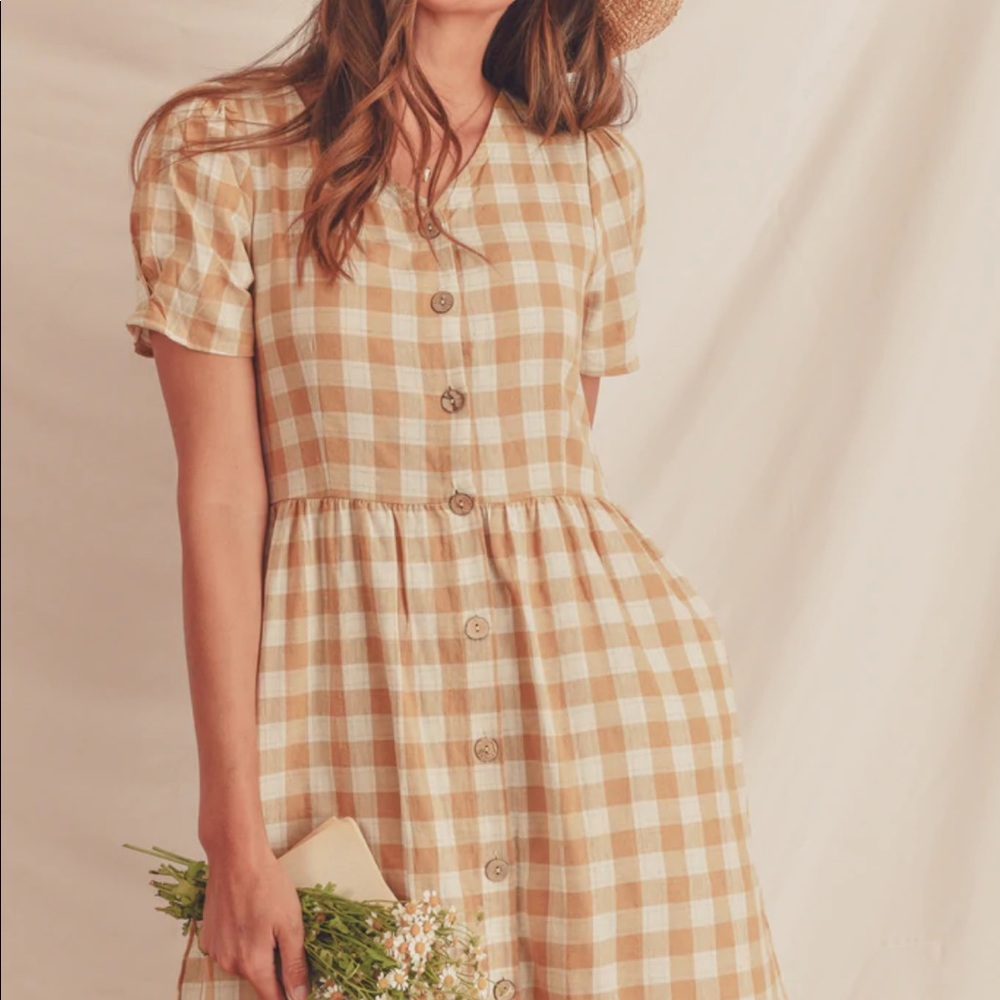 Yellow gingham dress
